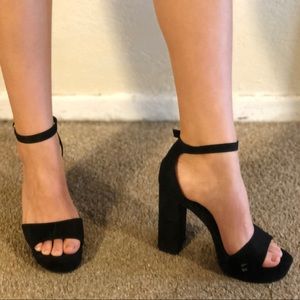 Black platform heels
